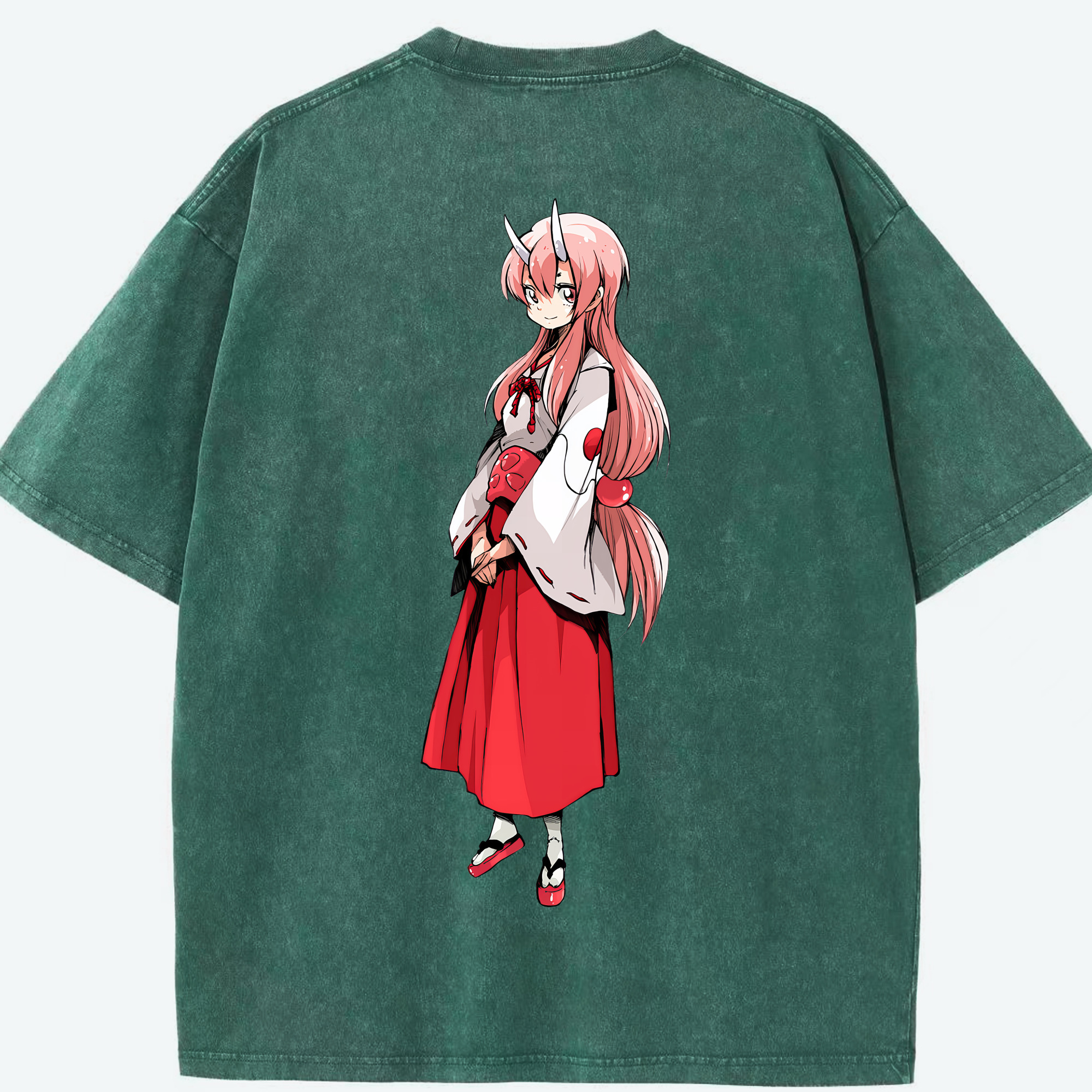 （画像用） 転スラ Regarding Reincarnated to Slime 綿100% ヴィンテージ風 半袖Tシャツ（背面プリント）